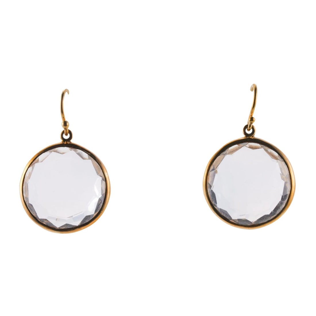 Ippolita Rock Candy Crystal Gold Earrings: Metal : 18k Yellow Gold Designer : Ippolita Gemstone : Candy cristal Measurements : Earrings are 32mm x 19.6mm Marked: : Ippolita 18k Weight: 8.6 grams