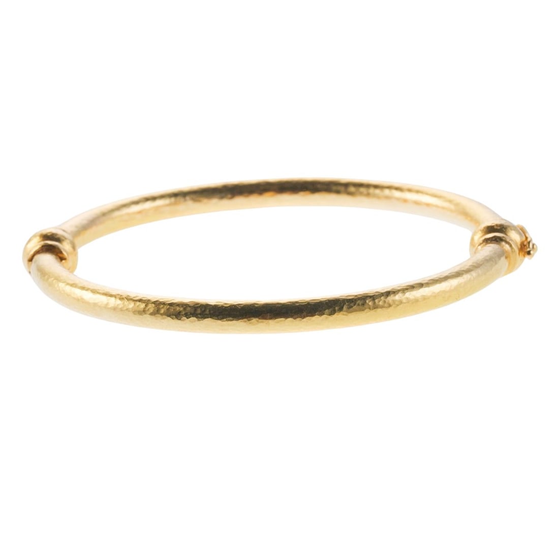 Elizabeth Locke 19k Gold Hammered Bangle Bracelet (1 of 4)