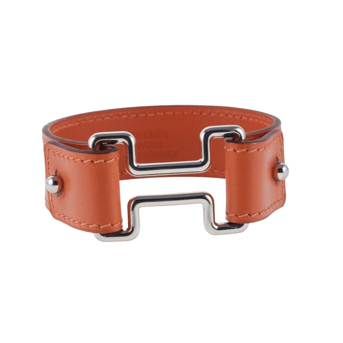 Hermes Night H Leather Bracelet (1 of 4)