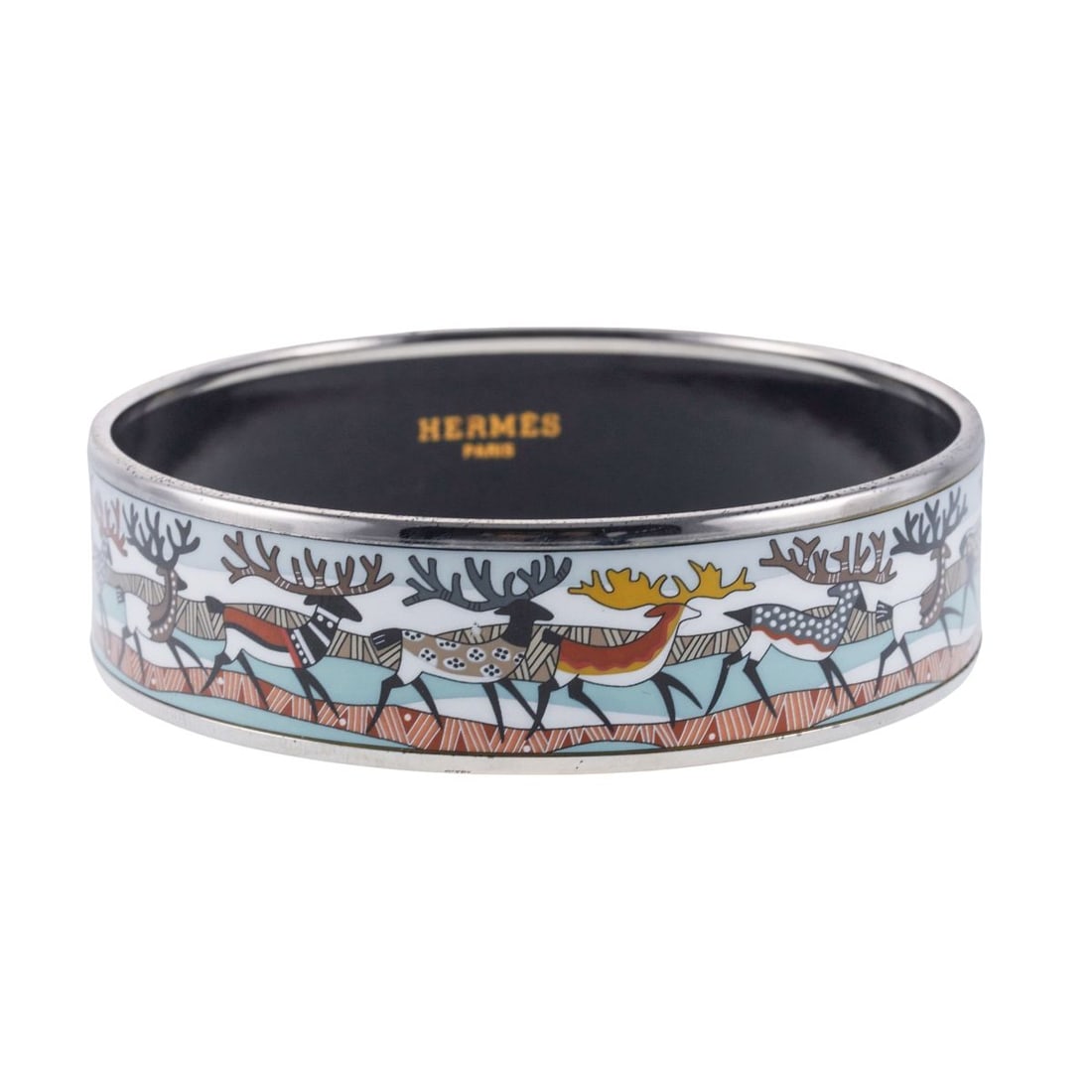 Hermes La Vie du Grand Nord Enamel Bangle Bracelet (1 of 4)