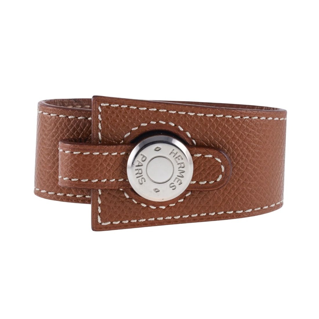 Hermes Artemis Brown Leather Bracelet (1 of 3)
