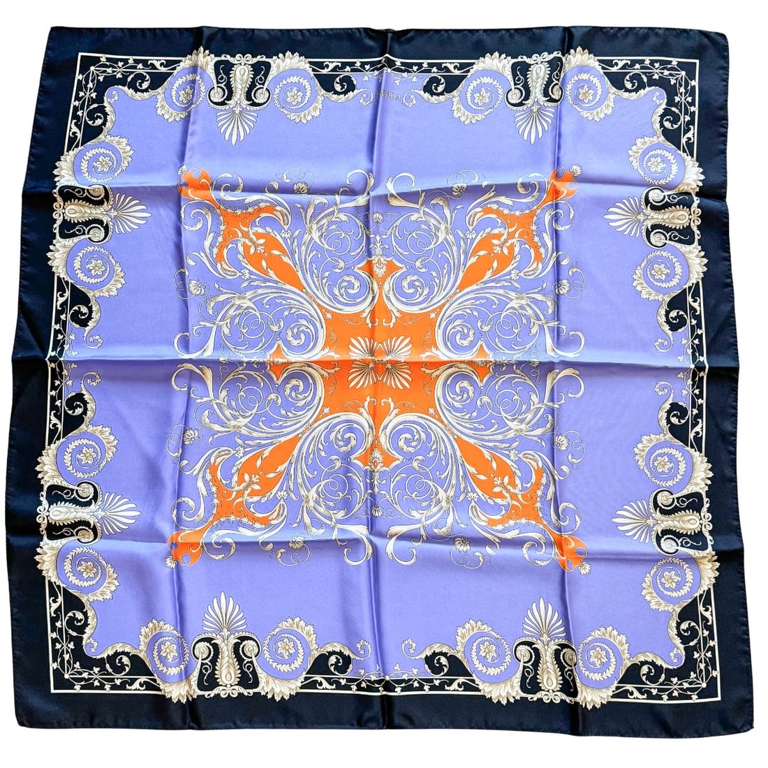 Versace Purple Orange Ornamental Silk Scarf (1 of 4)