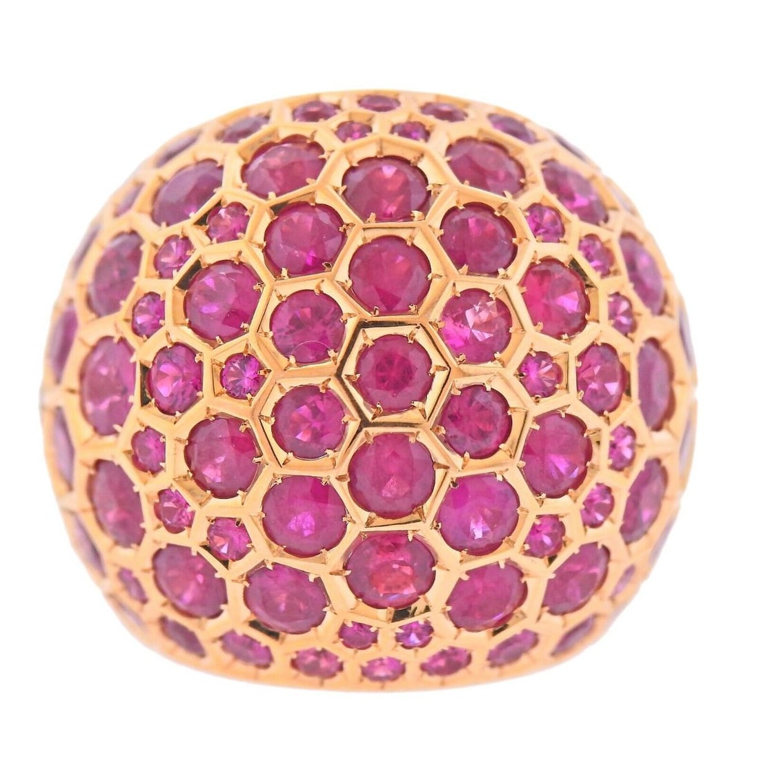 De Grisogono 14.95 Carat Pink Fuchsia Sapphire Gold Dome Ring (1 of 5)