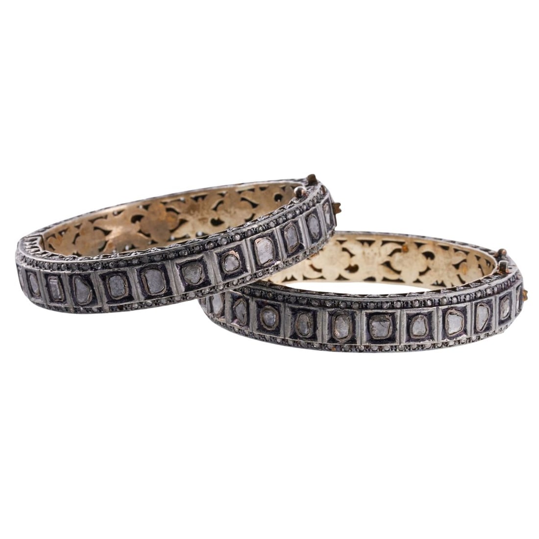 Silver Diamond Bangle Bracelet Set (1 of 4)