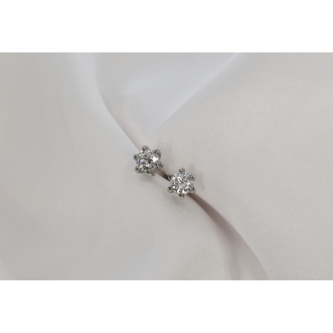 GIA 0.38ctw F VVS2 Diamond Stud Earrings (1 of 4)
