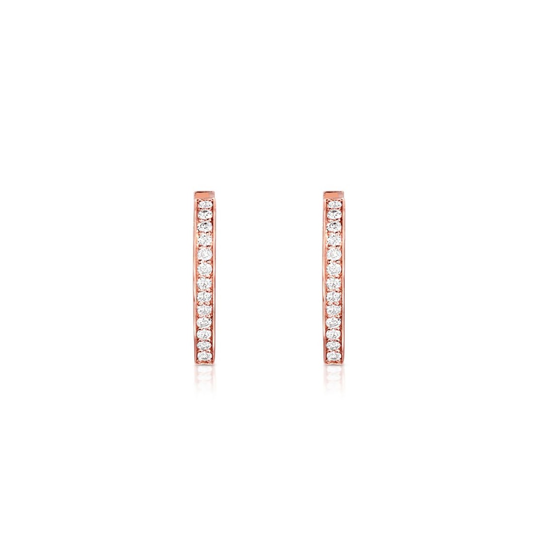Carbon & Hyde 14k Rose Gold Diamond Hoop Earrings: NO RESERVE LOT Some pieces may have a lead time of approximately 1-2 weeks after the sale, depending on the vendor. Metal : 14k Gold Designer : Carbon & Hyde Gemstone : Diamond Th