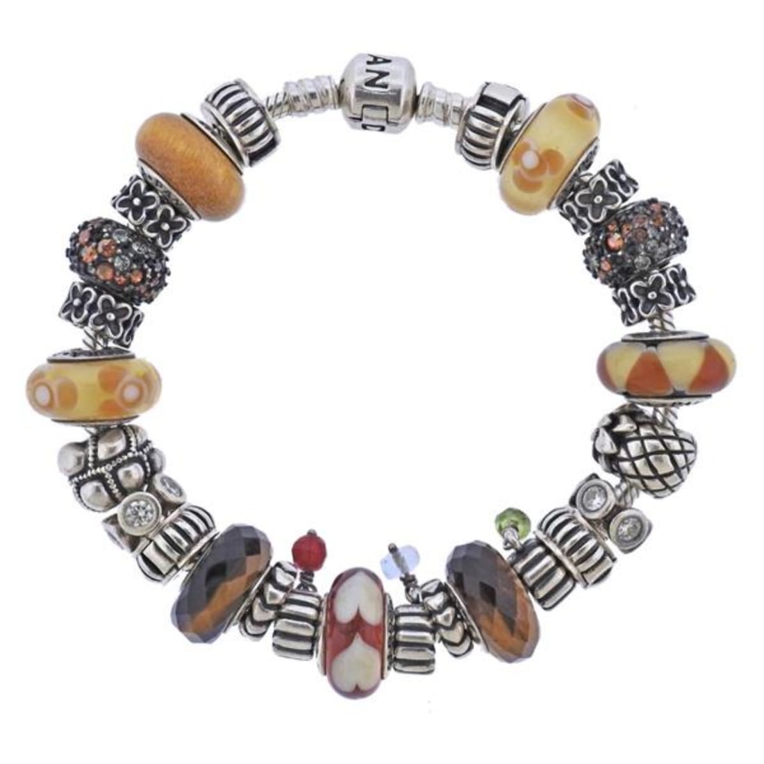Pandora Silver Multi Charm Bracelet (1 of 3)