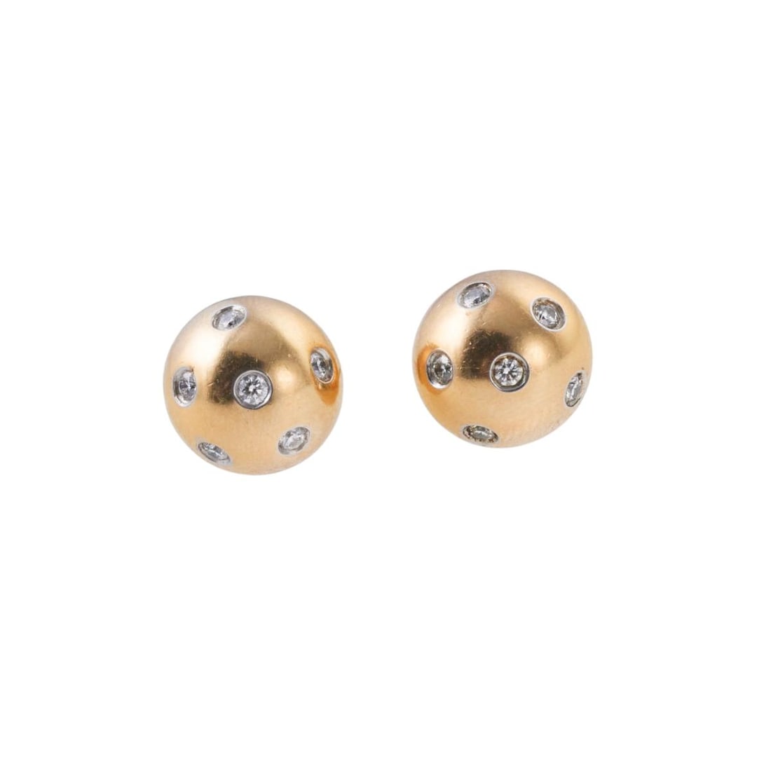 Tiffany & Co Etoile Gold Platinum Diamond Earrings (1 of 2)