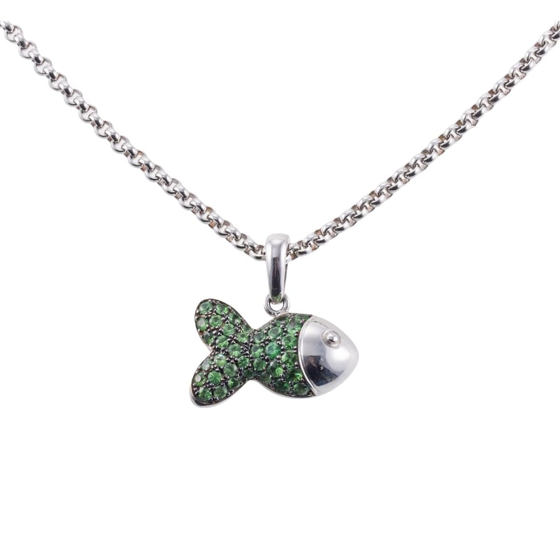 Chopard 18k Gold Tsavorite Fish Pendant Necklace (1 of 4)
