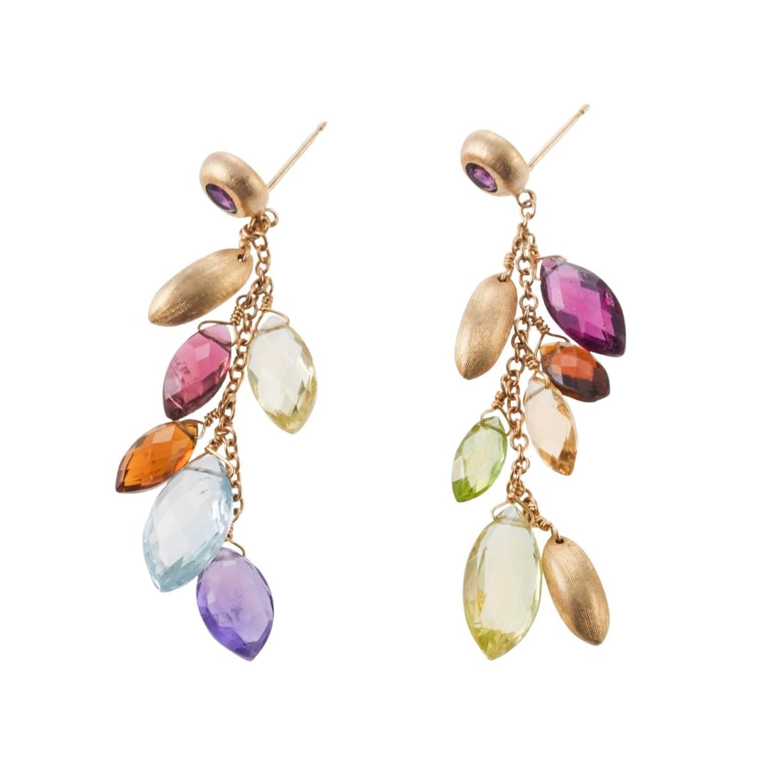 18k Gold Multi Gemstone Chandelier Earrings (1 of 3)