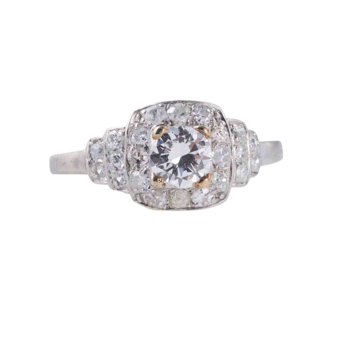 Art Deco Platinum Diamond Engagement Ring (1 of 4)