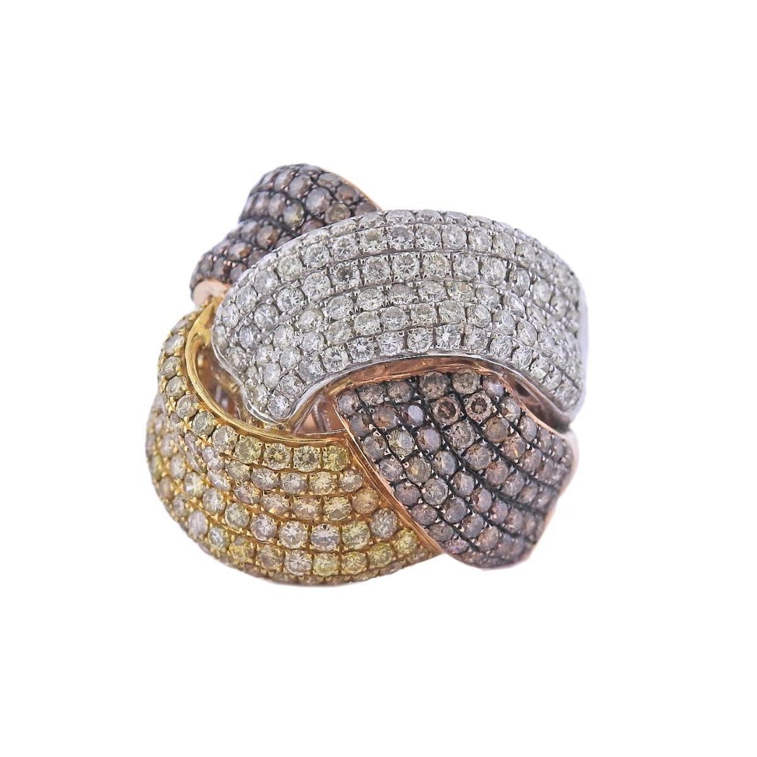 9ctw Fancy White Diamond Cocktail Gold Ring (1 of 2)