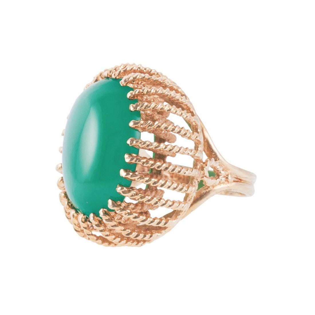 1960s 14k Gold Chrysoprase Ring (1 of 4)