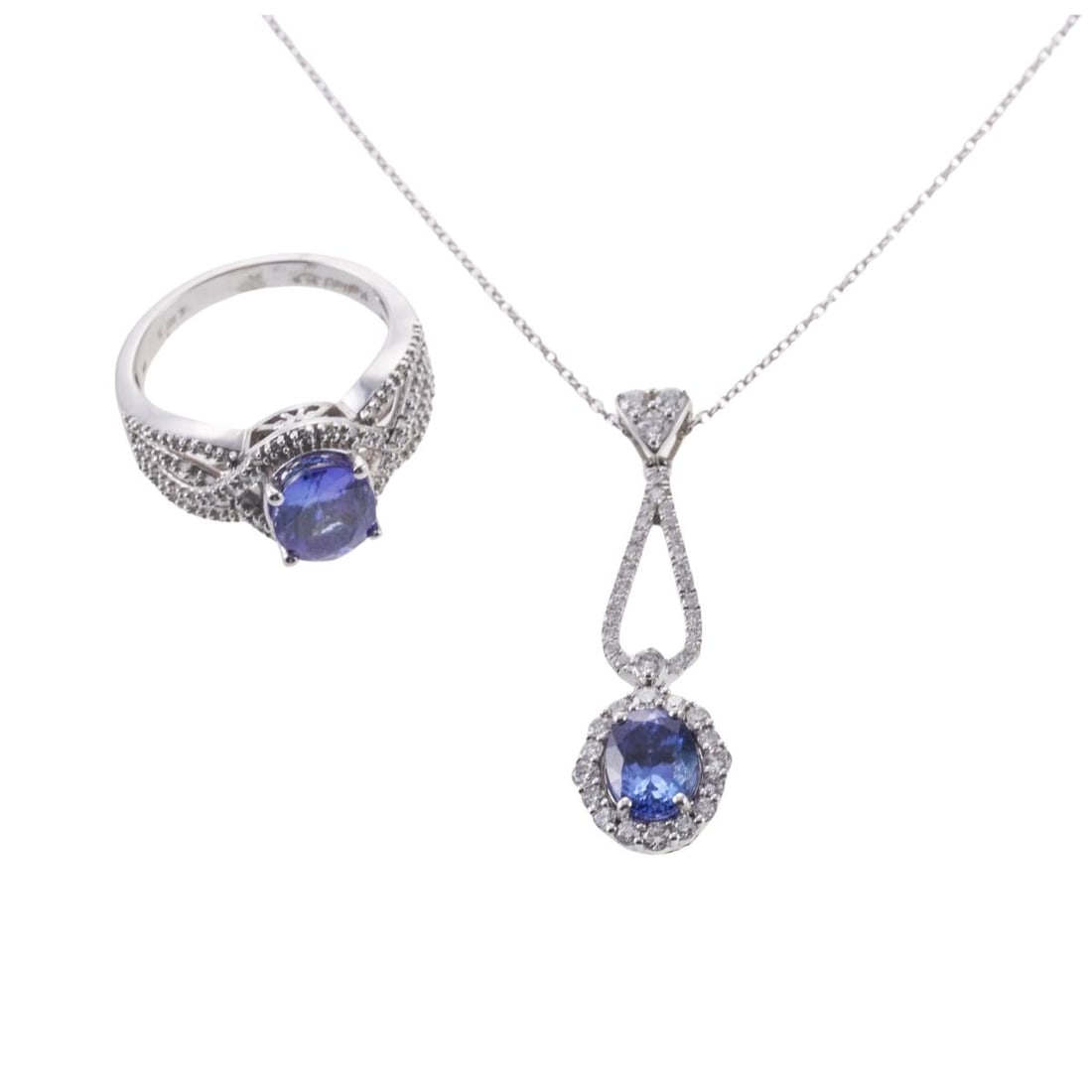 Kallati Gold Diamond Tanzanite Pendant Necklace Ring Lot (1 of 4)