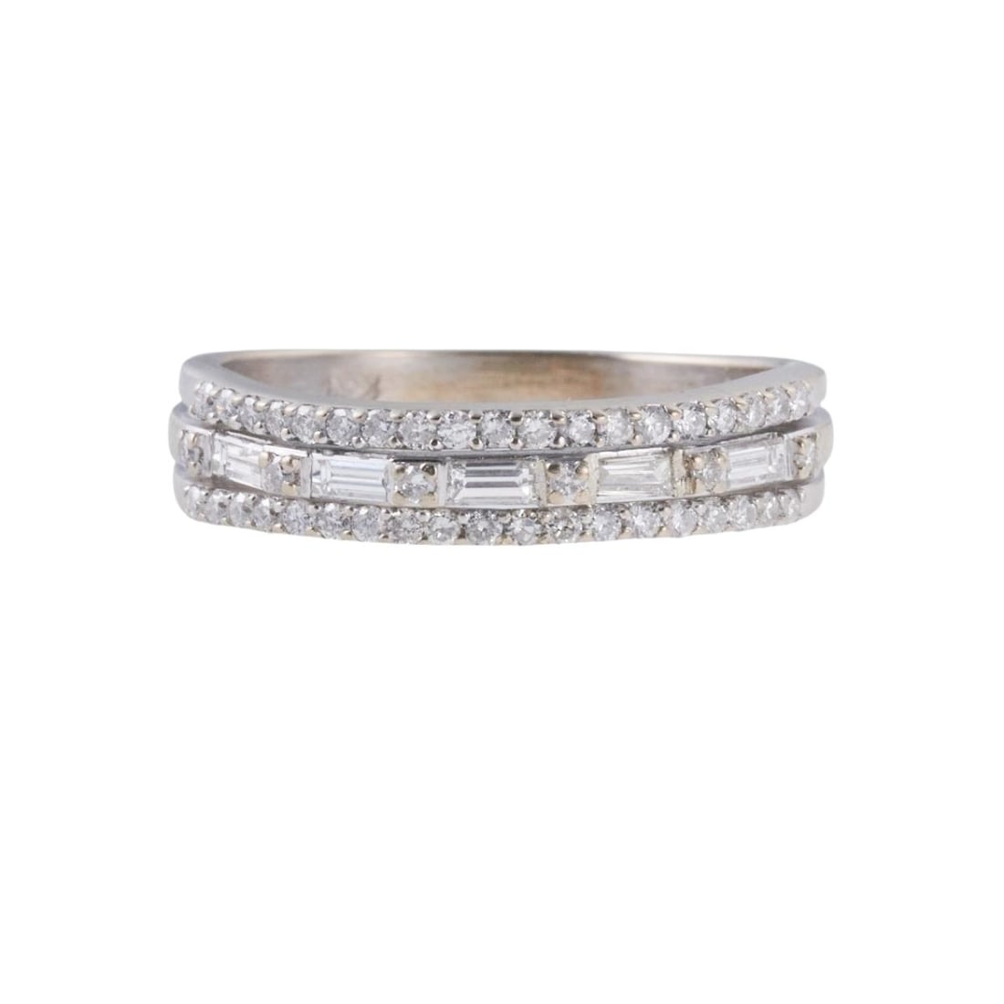 14k Gold Diamond Half Wedding Band Ring (1 of 4)