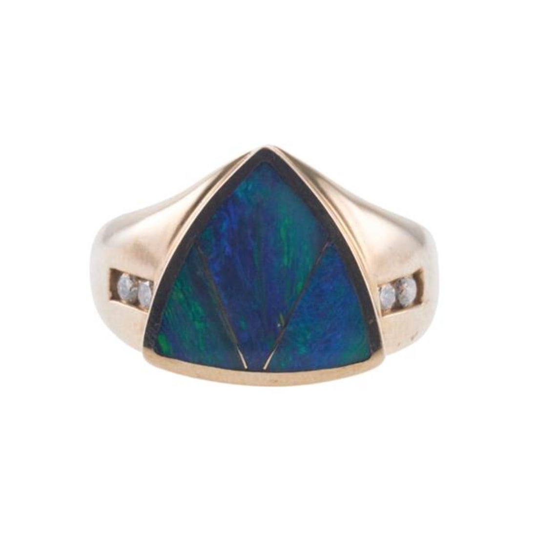 14k Gold Opal Inlay Diamond Ring (1 of 3)