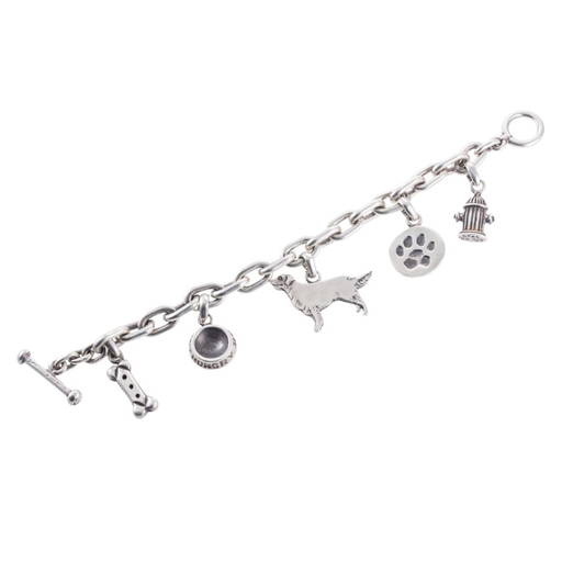 Fac Fine Art Sterling Silver Dog Charm Bracelet