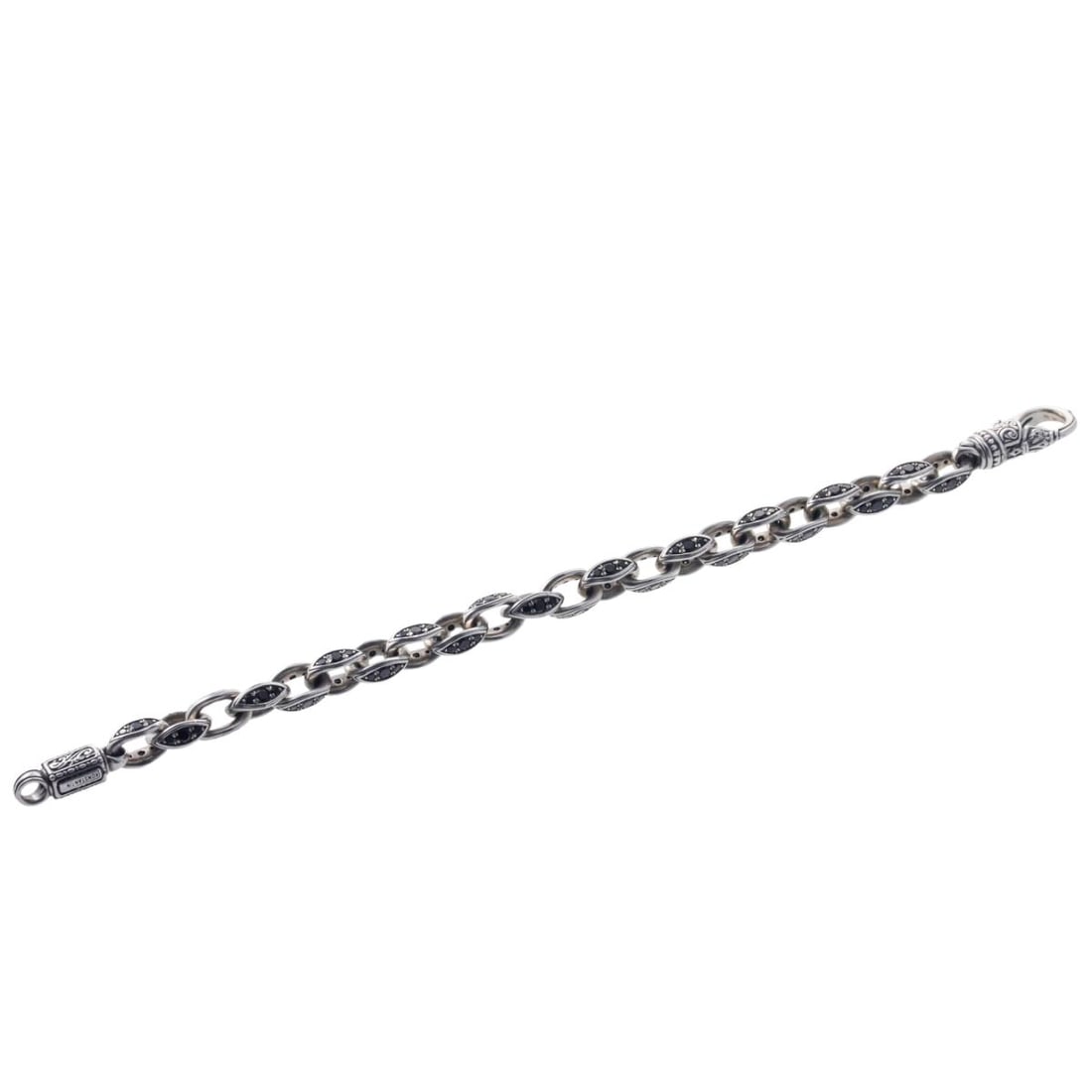 Konstantino Plato Silver Black Spinel Link Bracelet (1 of 3)