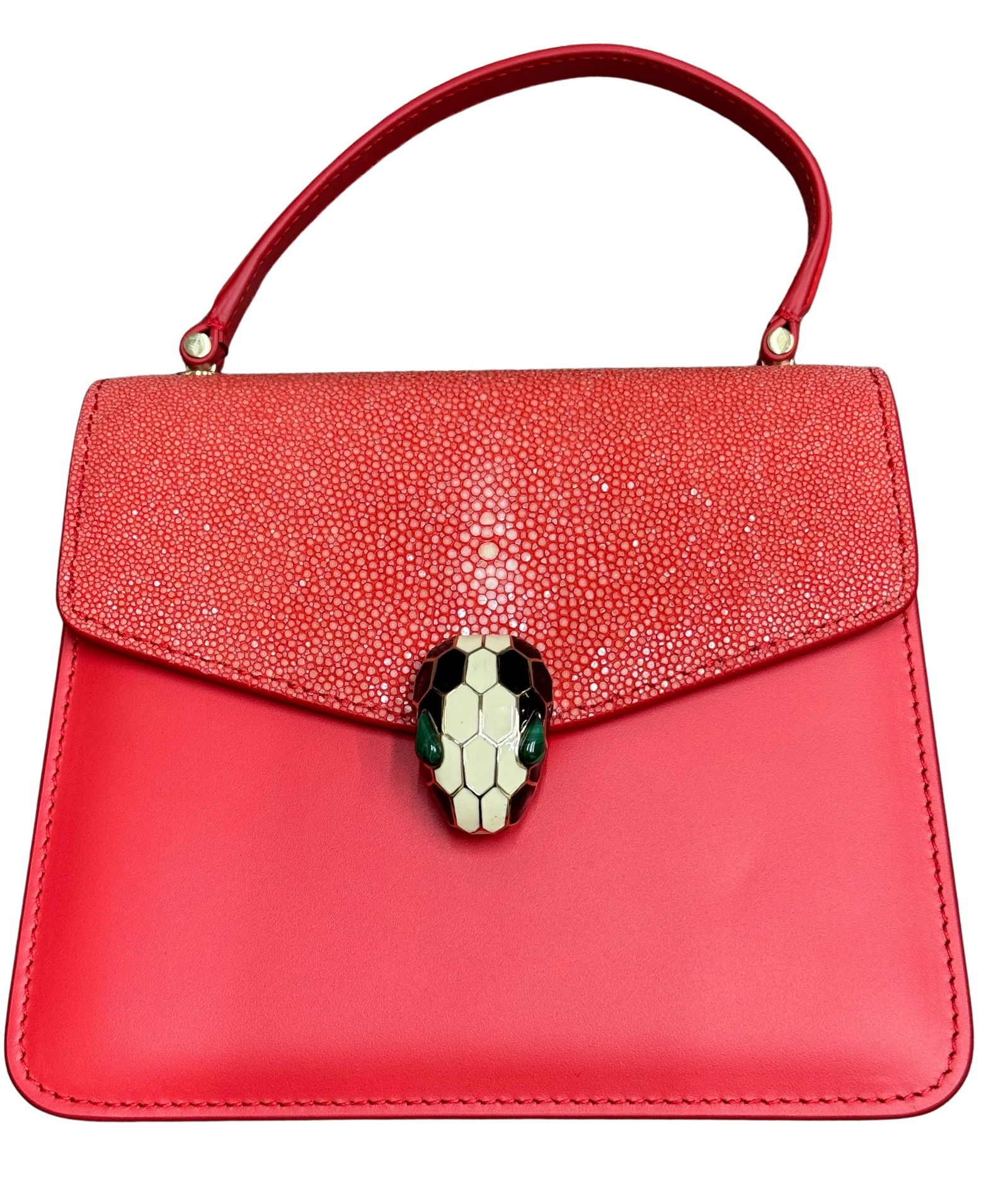 Bvlgari Bulgari Serpenti Tasche Star Orange Leather Handbag
