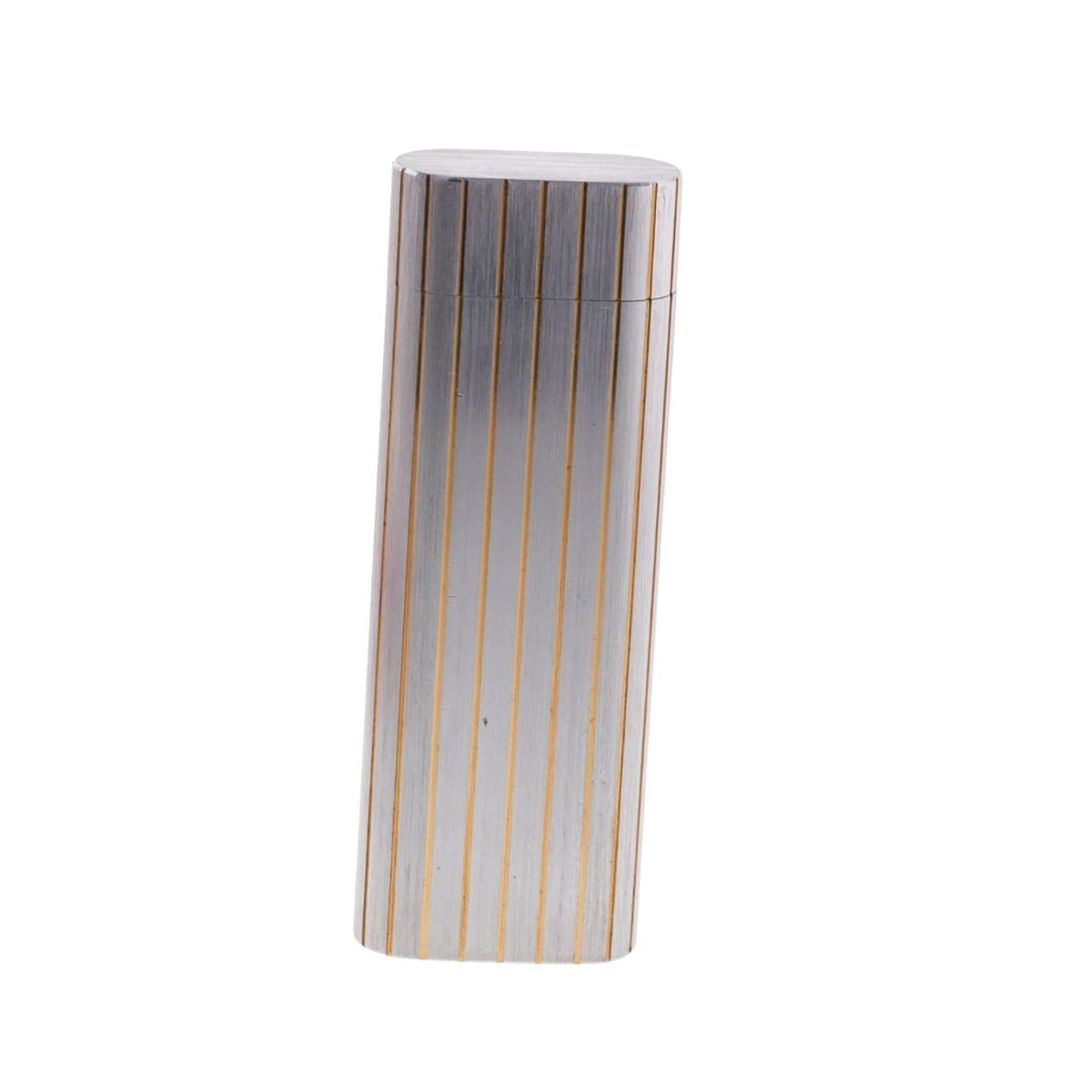 Must de Cartier Lighter: Material : Stainless Steel Designer : Cartier Measurements : 70mm x 25mm x 12mm Additional : Comes with box and booklet, not working, jammed