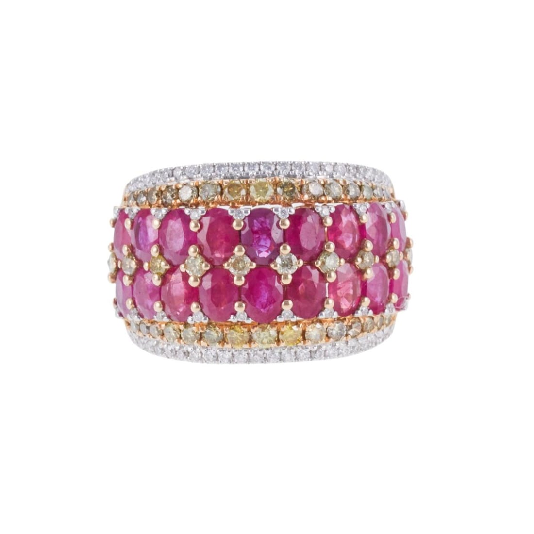 14k Gold Diamond Ruby Half Band Ring (1 of 3)