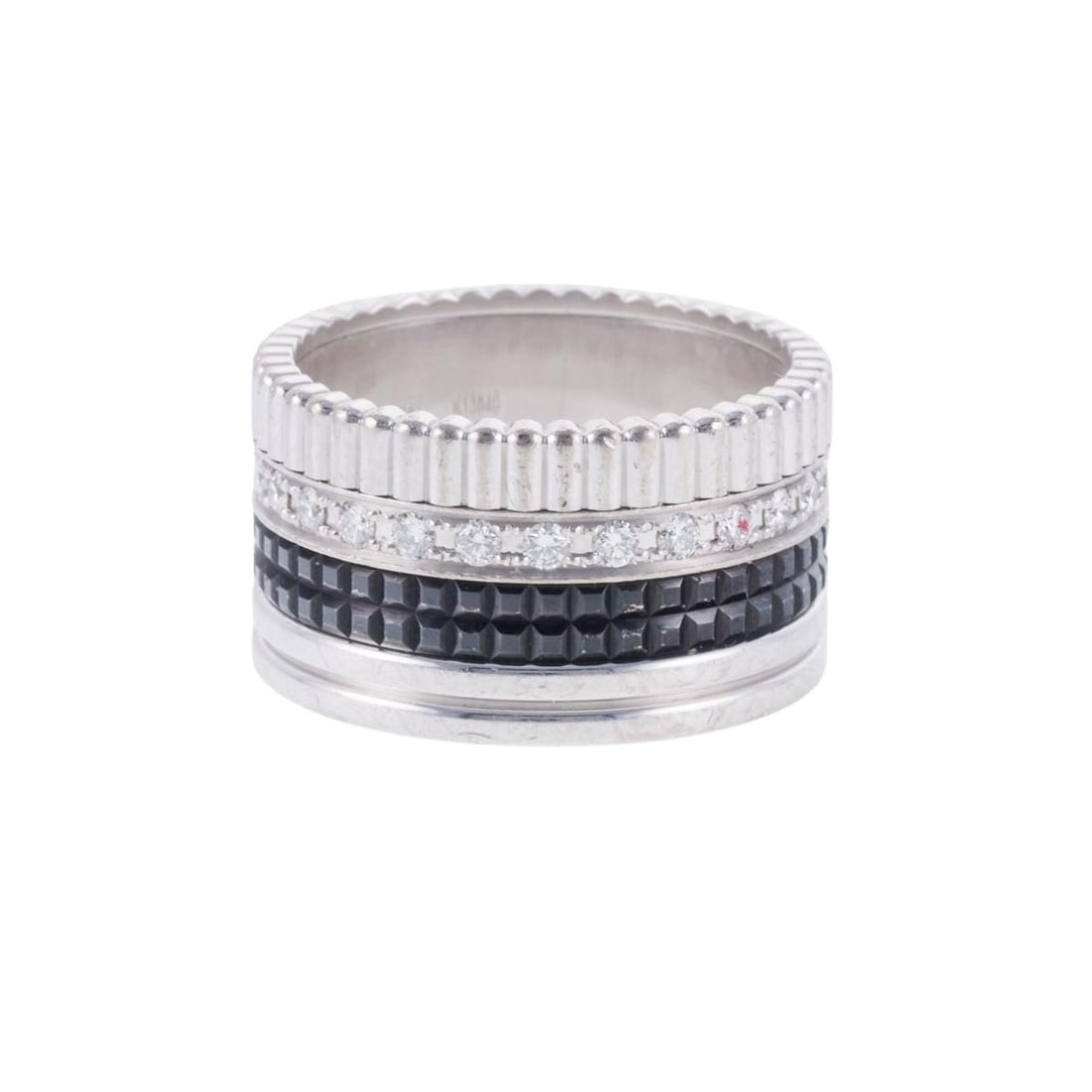 Boucheron Quatre Black Edition Gold Large Band Ring Sz 54 (1 of 4)