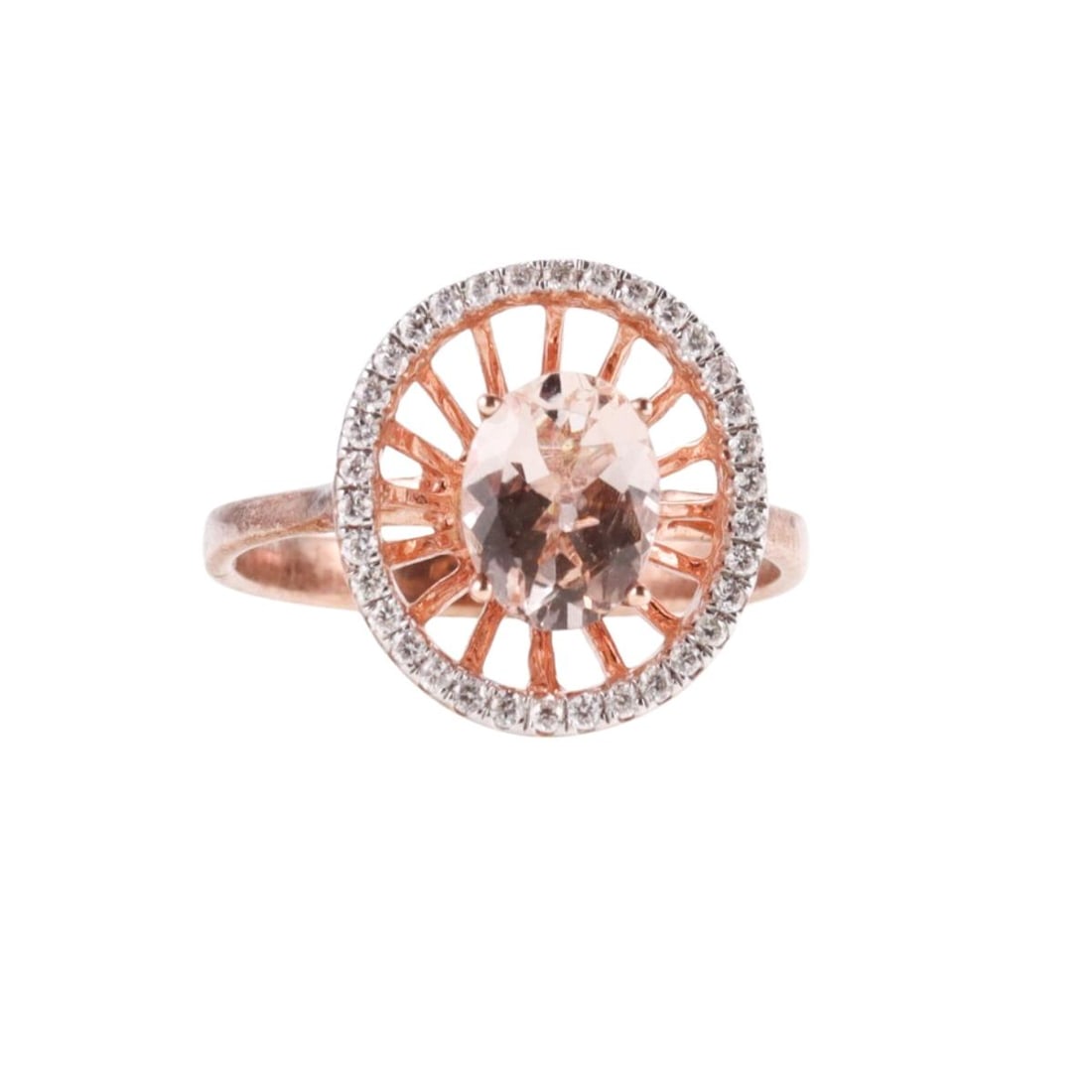 Kallati Rose Gold Diamond Morganite Ring (1 of 4)