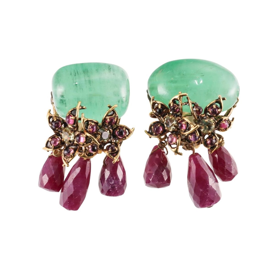 Iradj Moini Ruby Emerald Crystal Earrings (1 of 5)