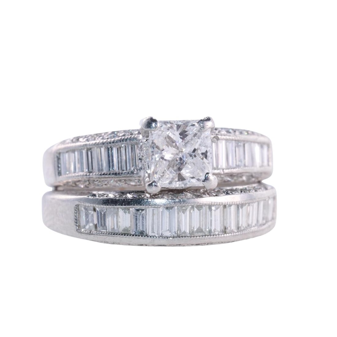 Platinum Diamond Engagement Wedding Ring Set (1 of 6)