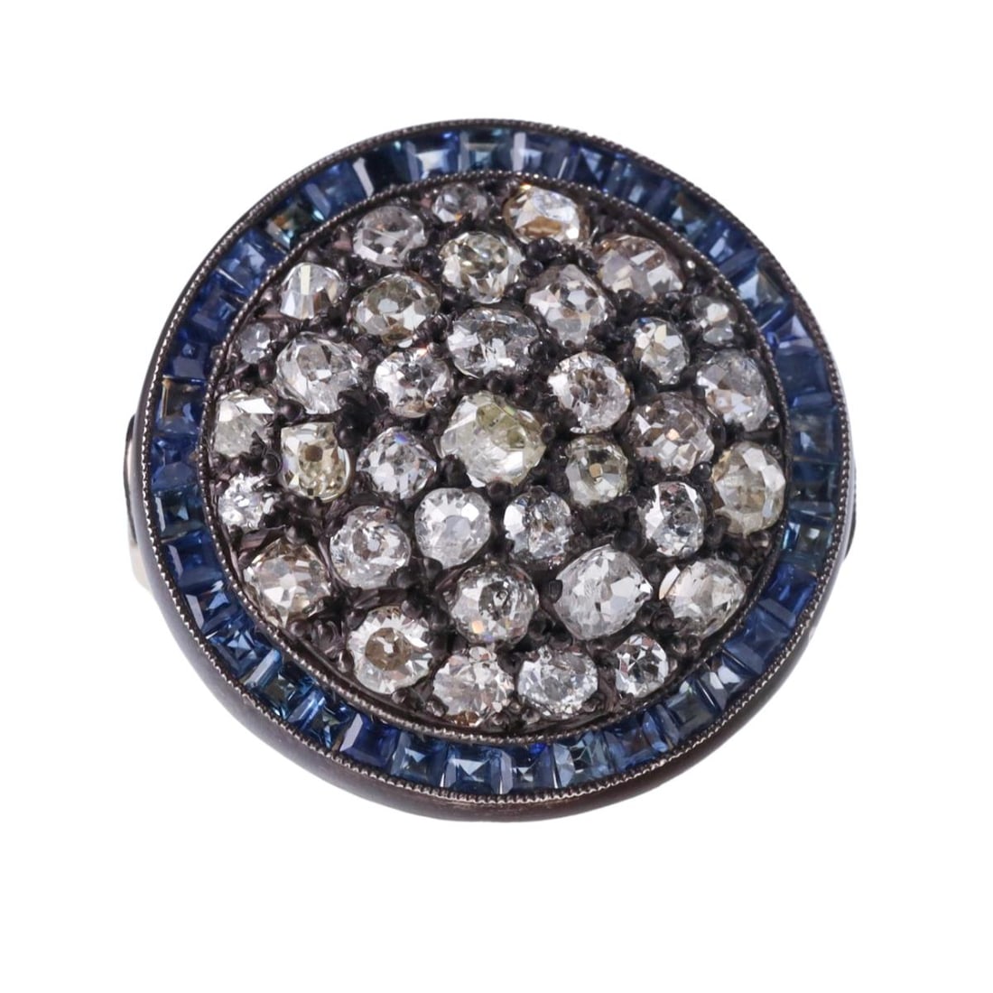 18k Gold Silver Diamond Sapphire Cocktail Ring (1 of 4)