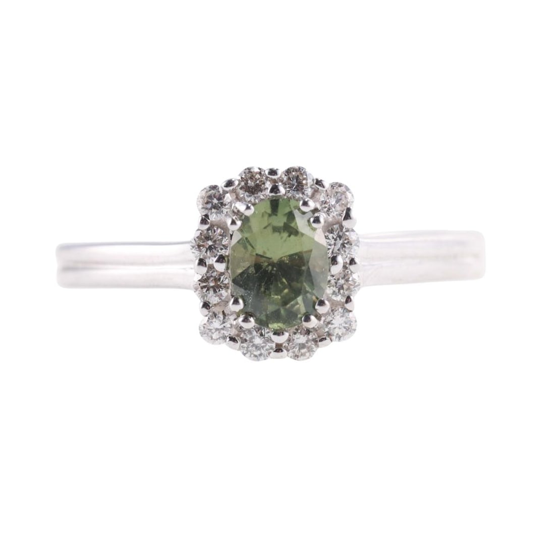 Kallati No Heat Green Sapphire Diamond Gold Ring (1 of 4)