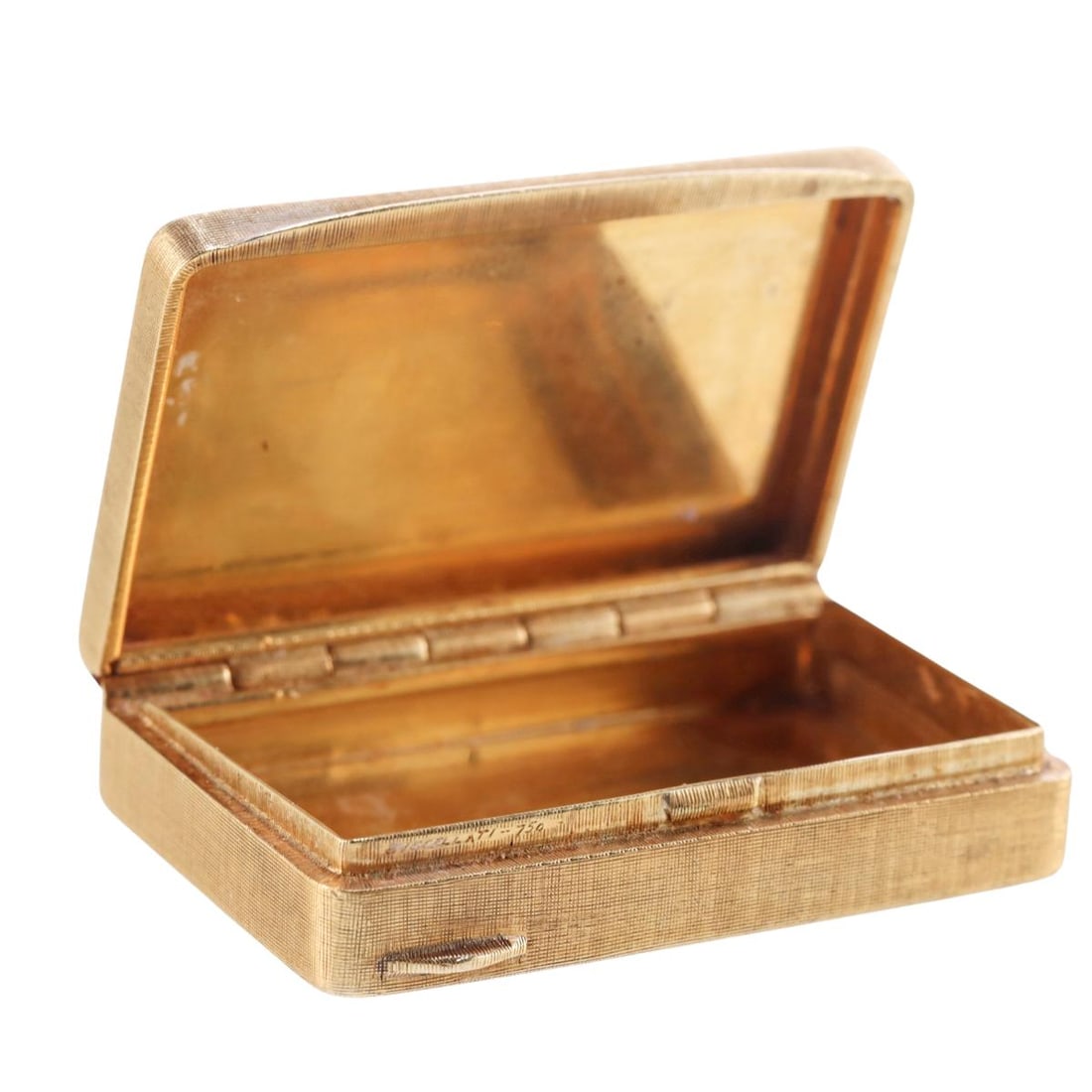 18k Brushed Finish Gold Pill Box Case (1 of 3)