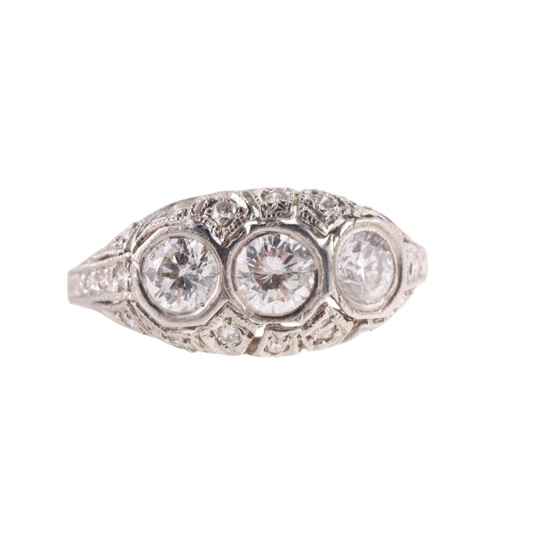 Art Deco Platinum Diamond Ring (1 of 4)