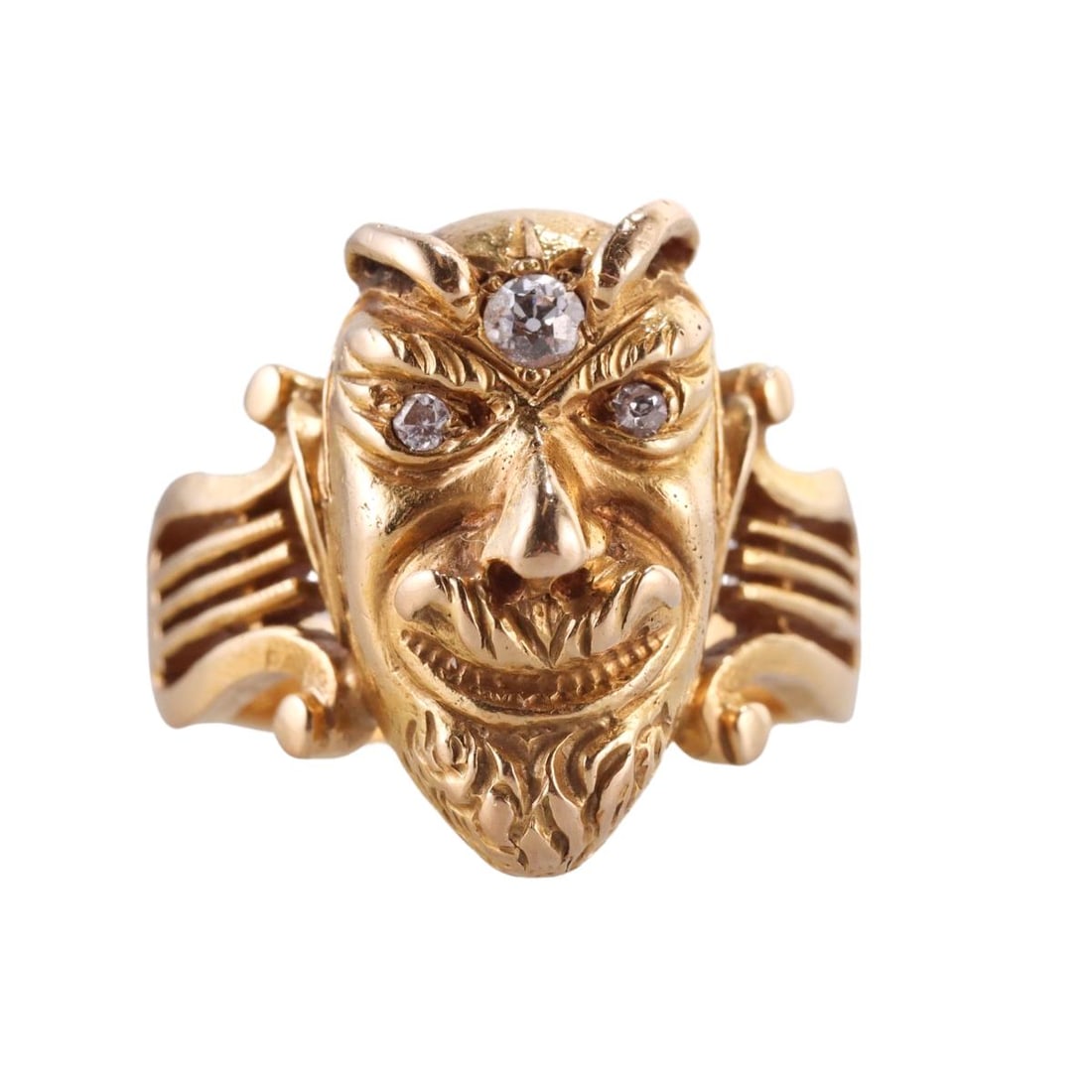 18k Gold Diamond Devil Ring (1 of 4)