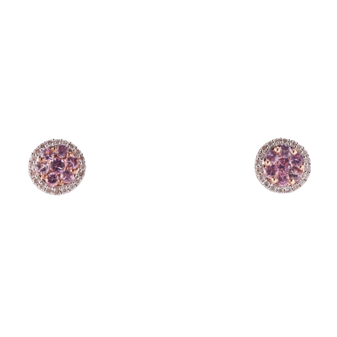 Kallati Pink Sapphire Diamond Rose Gold Stud Earrings (1 of 3)