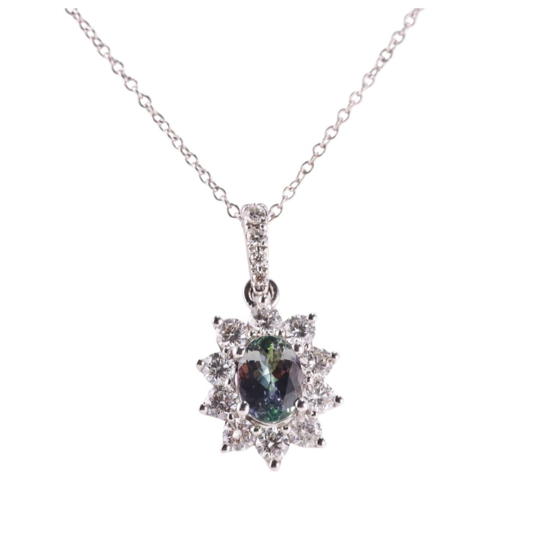 Kallati No Heat Sapphire Diamond Gold Pendant Necklace (1 of 4)