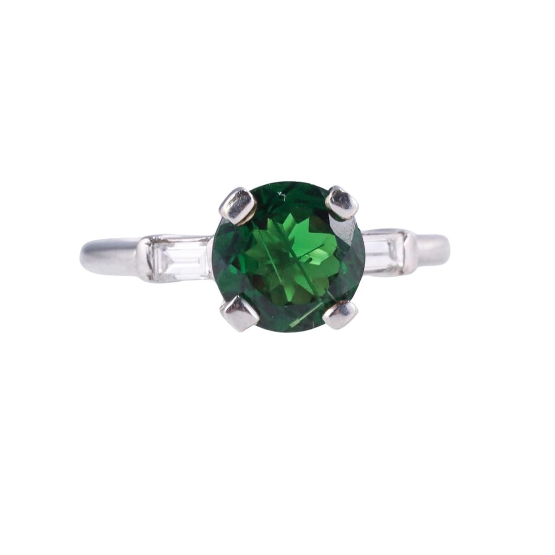 Platinum 1.84ct Demantoid Garnet Diamond Ring (1 of 5)