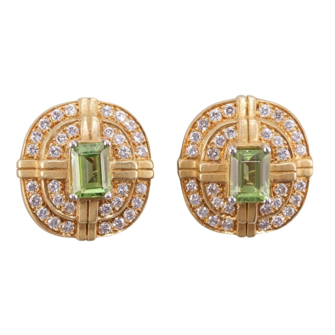 Kieselstein Cord 18k Gold Diamond Peridot Earrings (1 of 4)
