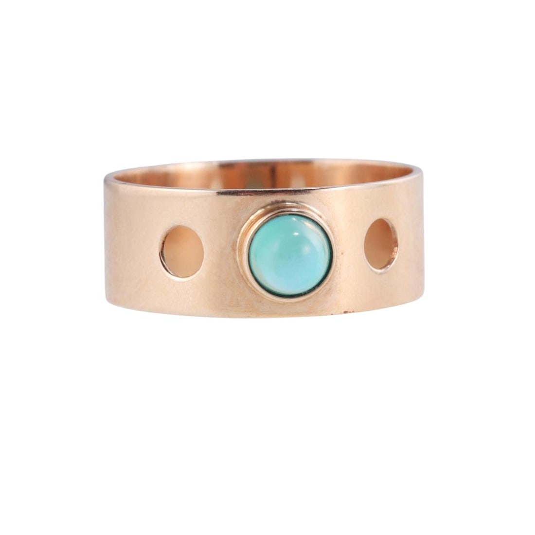 Kupittaan Kulta Finland 1970s Modernist Gold Turquoise Band Ring (1 of 5)