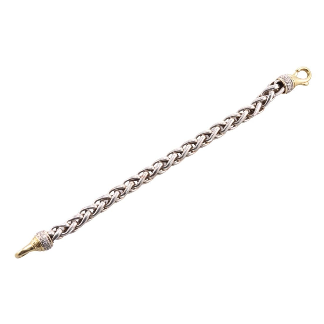 David Yurman 18k Gold Silver Diamond Bracelet (1 of 4)