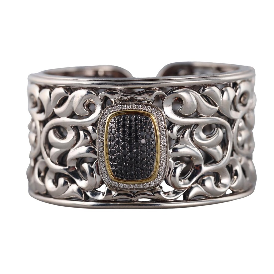 Krypell Silver 18k Gold Diamond Cuff Bracelet (1 of 5)