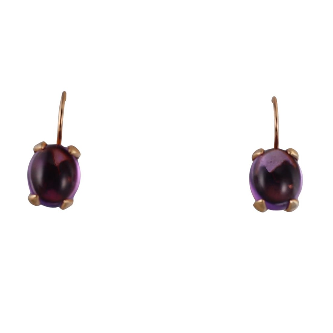 Bucherer 18k Rose Gold Amethyst Earrings: Metal : 18k Gold Designer : Bucherer Gemstone : Amethyst approx. 8.50ctw. Measurements : Earrings are 25mm x 10mm. Marked: : CB 750. Weight: : 8.1 grams Additional