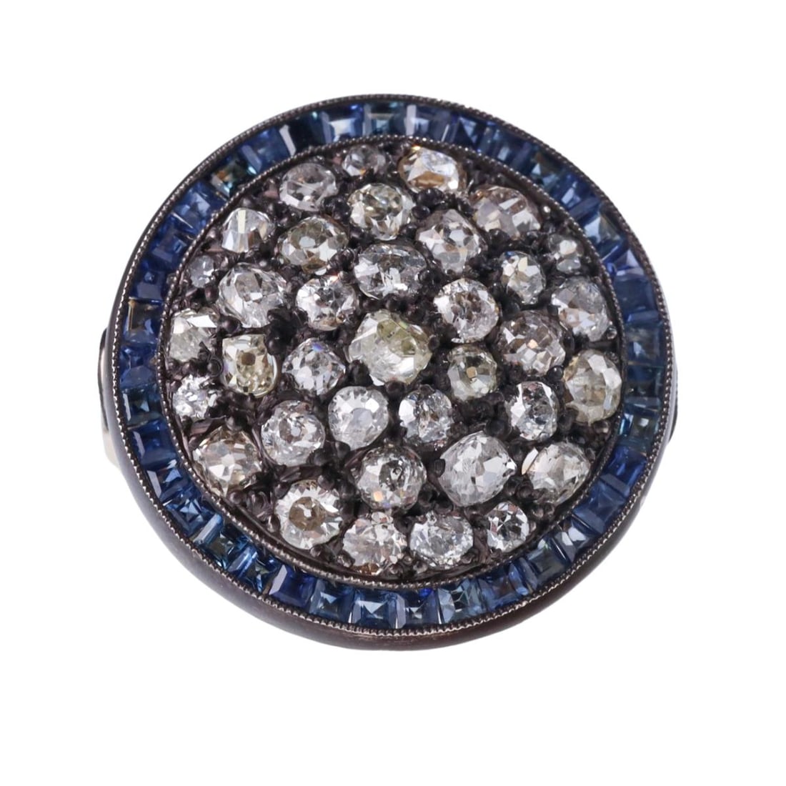 18k Gold Silver Diamond Sapphire Cocktail Ring (1 of 4)