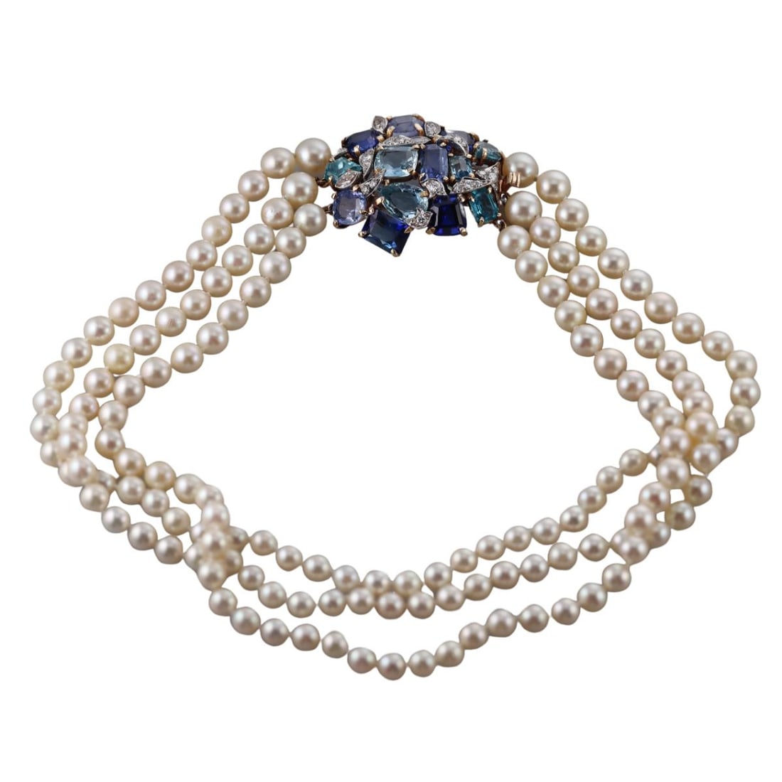 Seaman Schepps 14k Gold Sapphire Diamond Pearl Necklace (1 of 5)