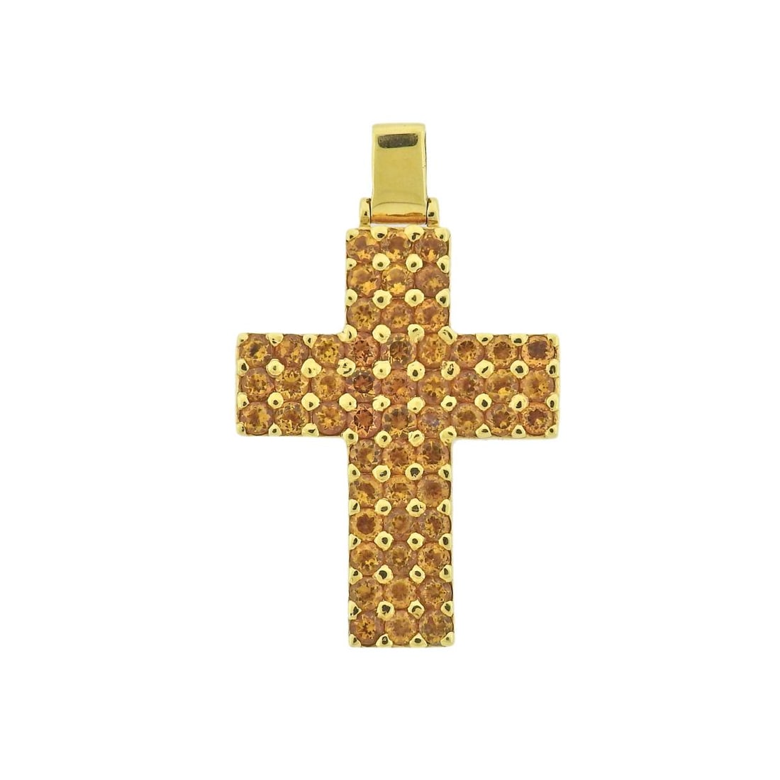 Roberto Coin Madeira Citrine Gold Large Cross Pendant (1 of 4)