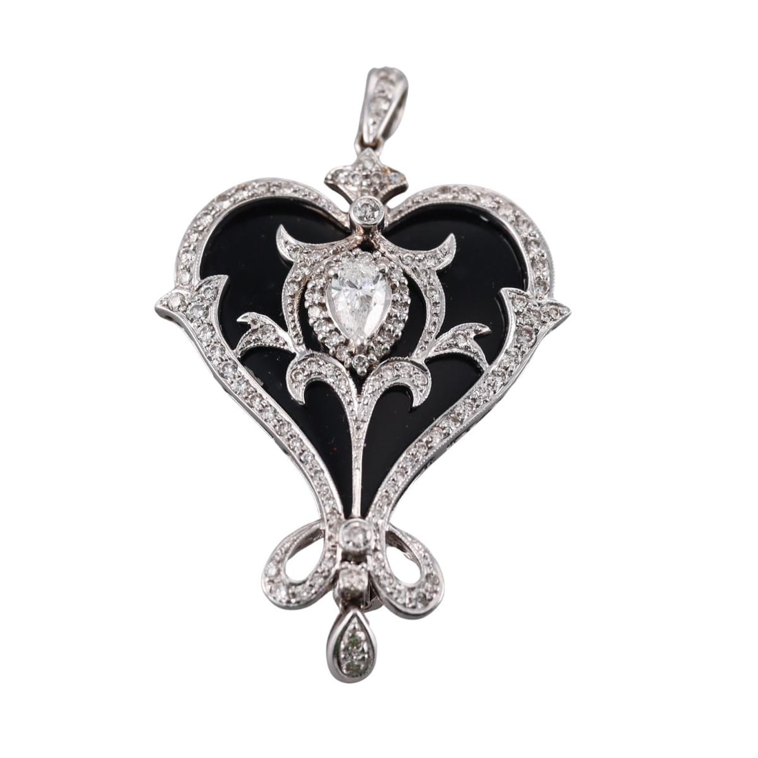 18k Gold Diamond Enamel Pendant Brooch Locket (1 of 4)