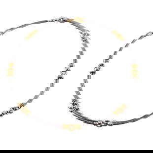 Charriol 18k Gold Steel Necklace: Metal : Stainless Steel/ 18k Gold Designer : Charriol Gemstone : None Measurements : Necklace is 16.5" long and 7mm wide. Marked: : C hallmark, 750. Weight: : 30.4 grams