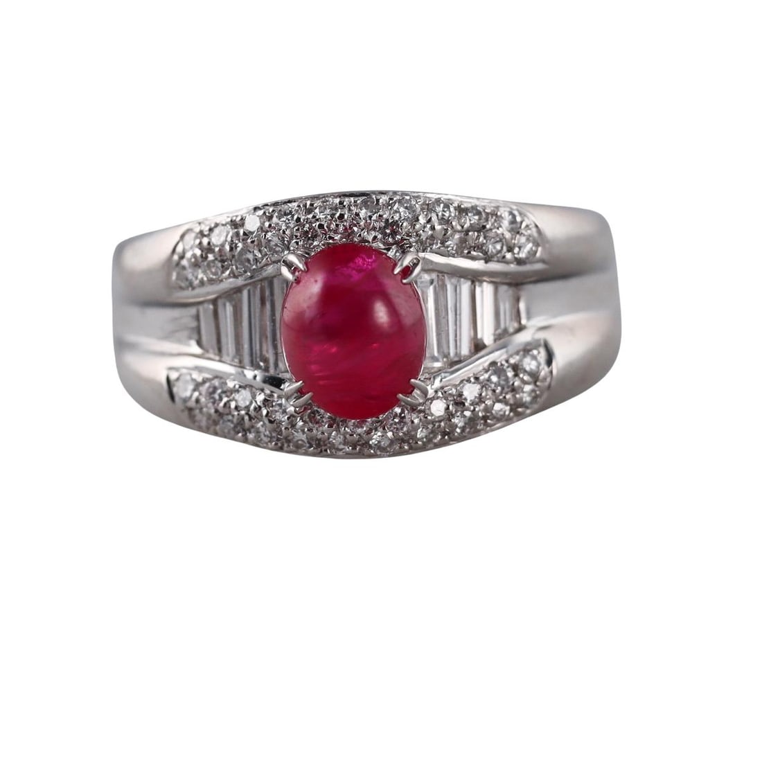 Platinum 1.60ct Ruby Diamond Ring (1 of 4)