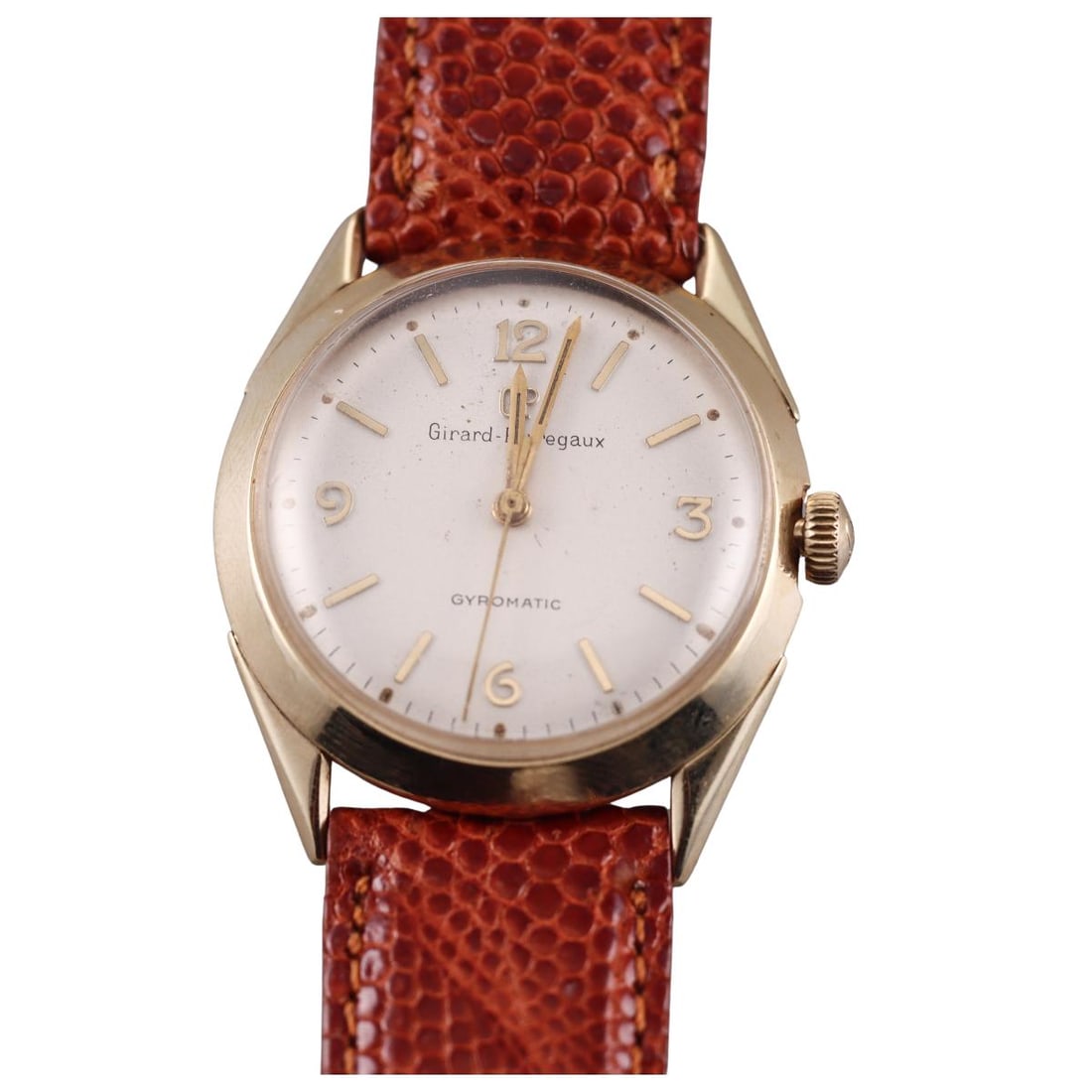 Girard Perregaux Gyromatic 14k Gold Watch 63063: Metal : 14k Yellow Gold Designer : Girard Perregaux Movement : Automatic 17j Measurements : 30mm x 36mm lug tip to lug tip Reference/Model: : 63063/Gyromatic Functions : Hours, Minu