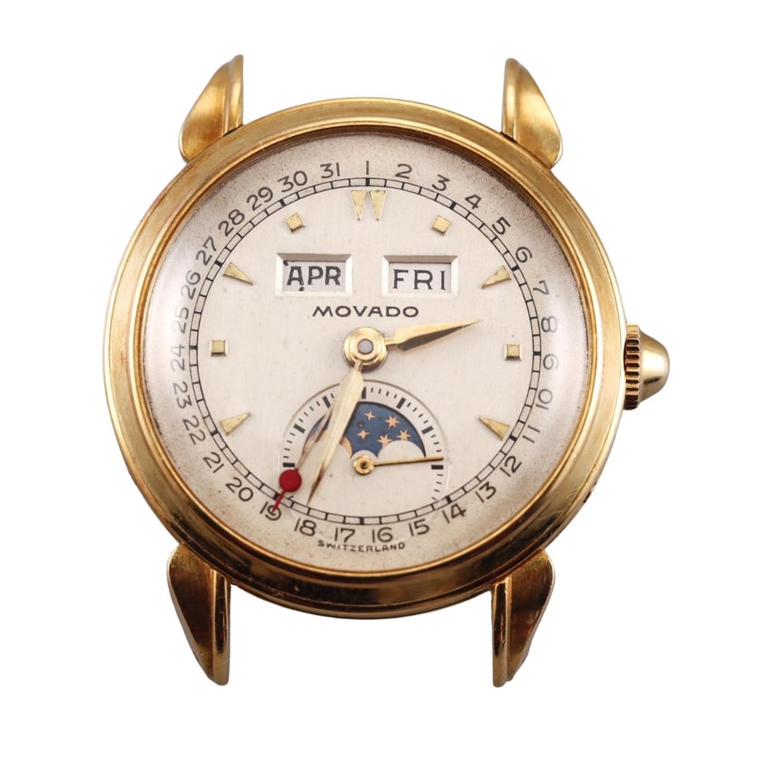 mado3mido3　0823 1940's Movado Celestograf Triple Date Moonphase Cal. 473 18k Gold